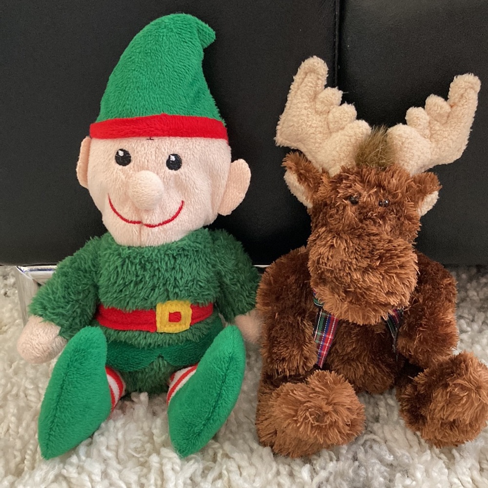 Holiday Elf and Reindeer Plush Stuffed